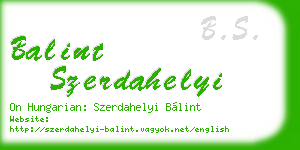 balint szerdahelyi business card